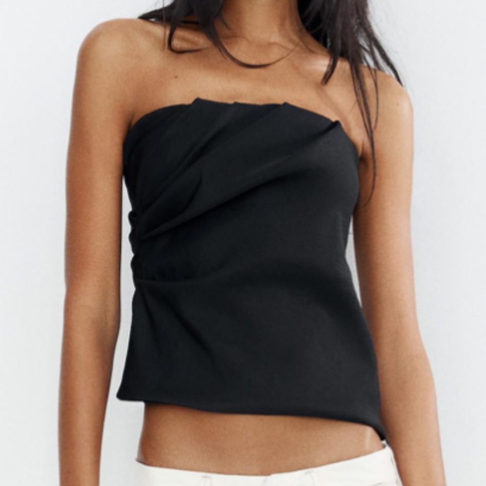 Zara Stretch Bandeau Top - Black